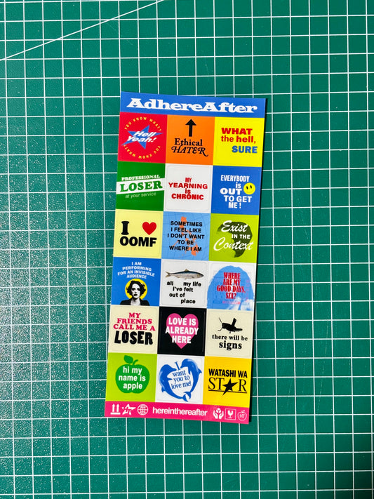 ADHEREAFTER Sticker Sheet